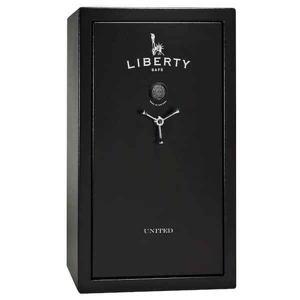 LIBERTY SAFE United 36-Gun 60-Minutes Fire Rating EMP E-Lock, 60.5 in. H x 36 in. W x 22 in. D, Black Gun Safe and Lifetime Warranty