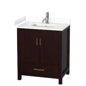 Sheffield 30 in. W x 22 in. D Single Bath Vanity in Espresso with Cultured Marble Vanity Top in White with White Basin