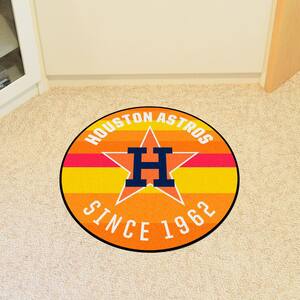 Houston Astros Orange 2 ft. x 2 ft. Round Area Rug
