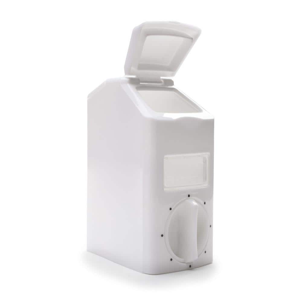 White Rotating Countertop Spice Carousel with Auto-Measure