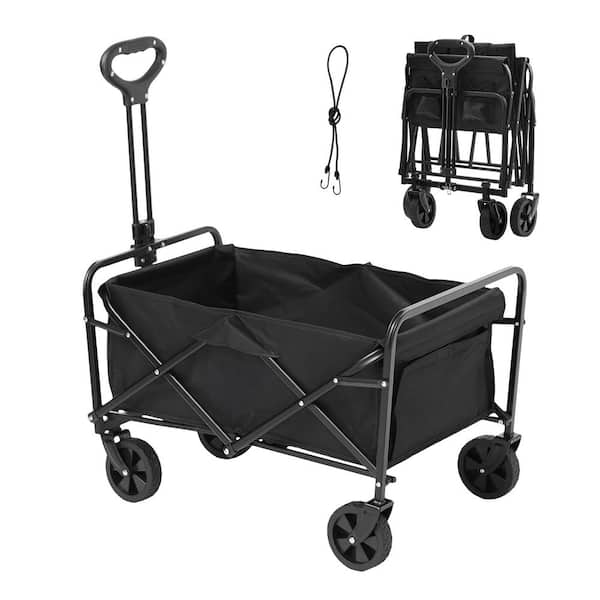 Collapsible Folding Wagon Cart 220 lbs. Heavy-Duty Garden Carts Foldable 2 cu. Ft. Steel Garden Cart Wagon 2025 update