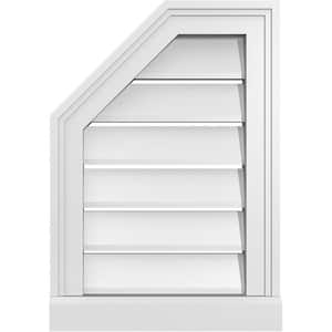 14 in. x 20 in. Octagonal Surface Mount PVC Gable Vent: Functional with Brickmould Sill Frame