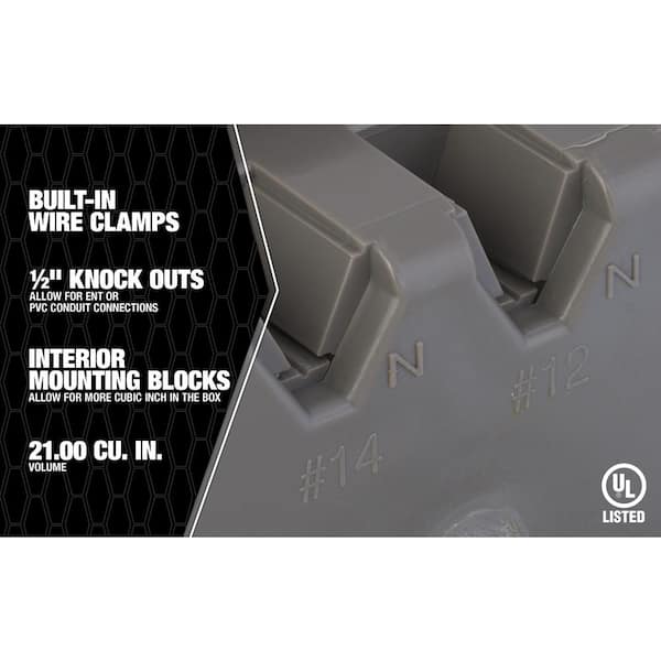 Southwire Smart Box 2-Gang Multi-Mount Adjustable Depth Device Box MSBMMT2G  - The Home Depot