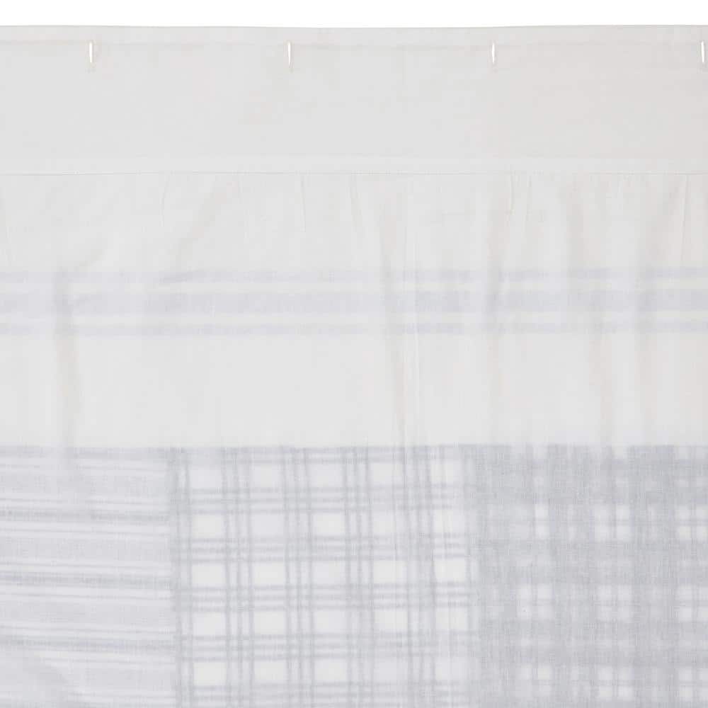 Sawyer Mill Black Stenciled Patchwork Cotton Shower Curtain 72x72