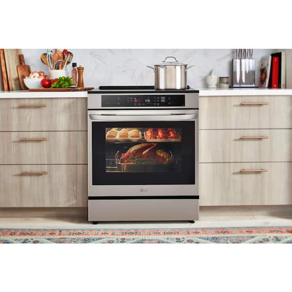 LG - 6.3 cu. ft. SMART Induction Slide-In Range in PrintProof Stainless Steel with Convection, EasyClean, and Air Fry Tray