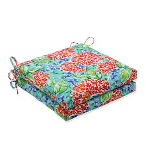 Floral 20 x 20 Outdoor Dining Chair Cushion in Pink/Blue/Green (Set of 2)