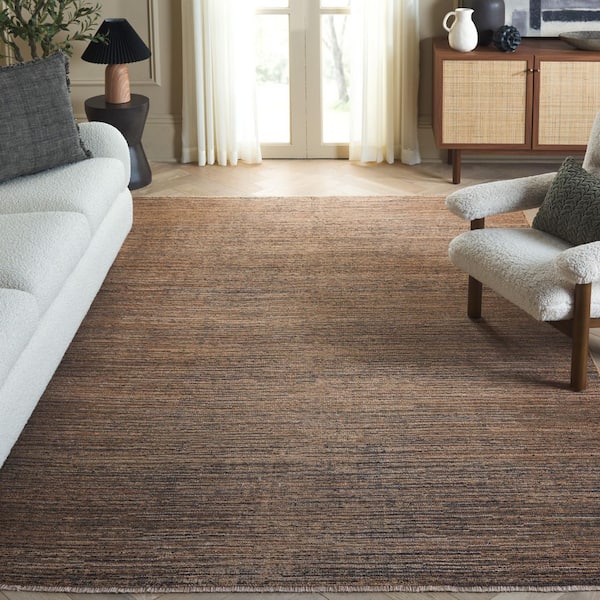 Izmir 6 ft. x 9 ft. Brown/Gray Distressed Striped Area Rug