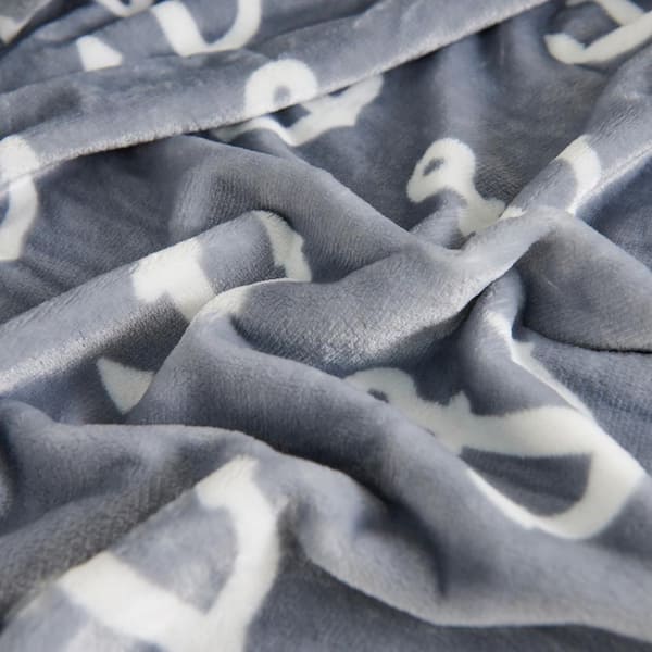 JML Soft Flannel Fleece Throw Blanket, Solid Gray, Standard Throw