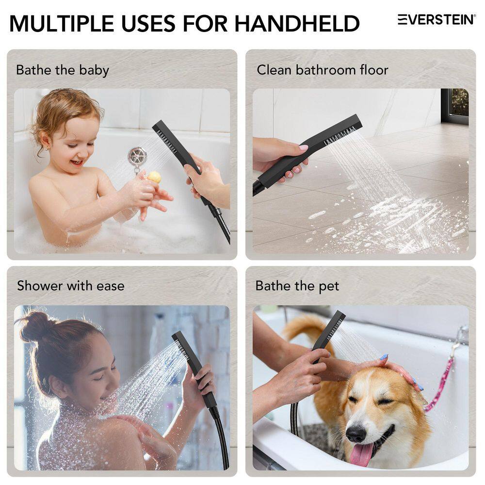 Matte Black Dual Showerheads with Thermostatic Valve