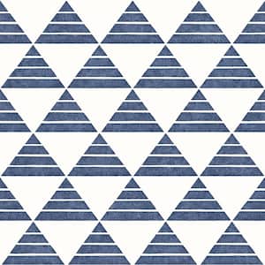 Summit Blue Triangle Paper Strippable Roll Wallpaper (Covers 56.4 sq. ft.)