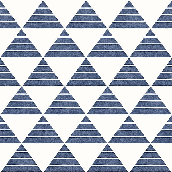 A-Street Prints Summit Blue Triangle Blue Wallpaper Sample