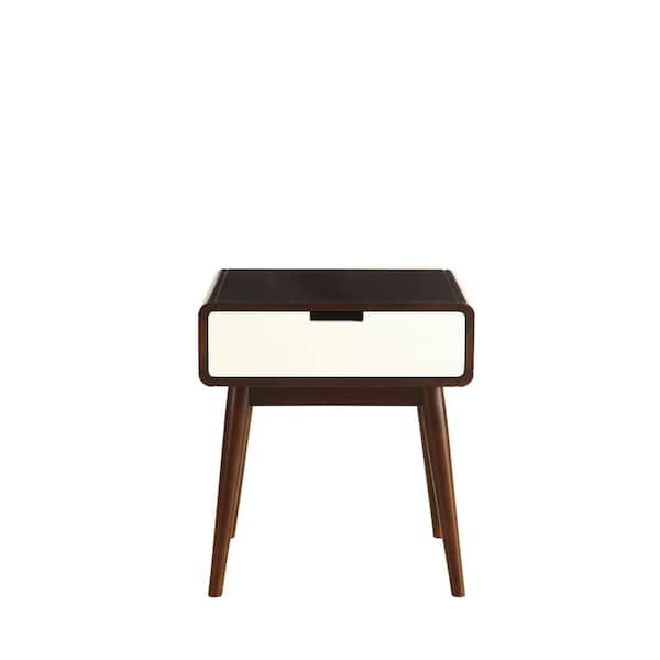 Acme Furniture Christa Walnut and White Storage End Table