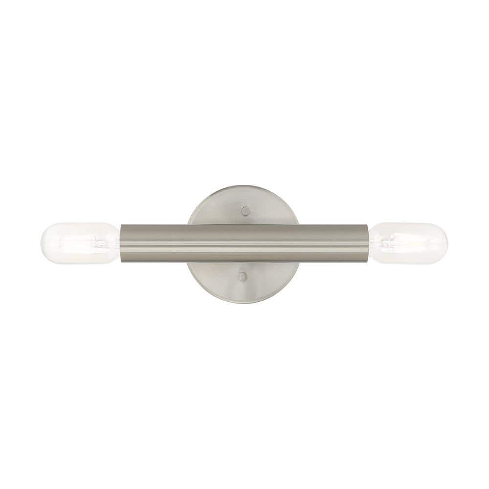Copenhagen Brushed Nickel 2-Light Industrial Wall Sconce