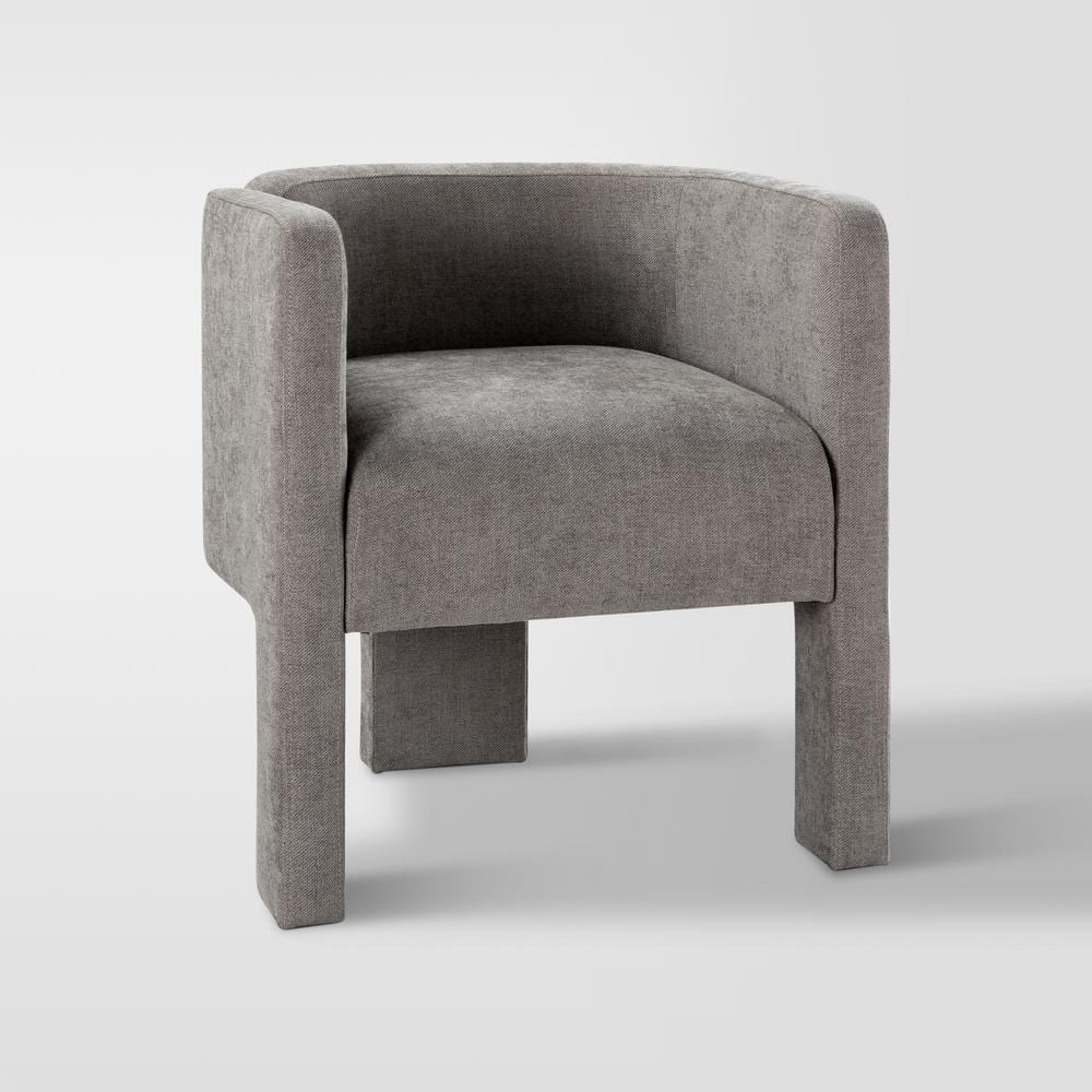 Fabrizius Grey Modern Left-facing Cutout Dining Chair with 3-Legged Design price history on PriceWatchPro