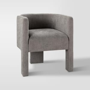 Fabrizius Grey Modern Left-facing Cutout Dining Chair with 3-Legged Design