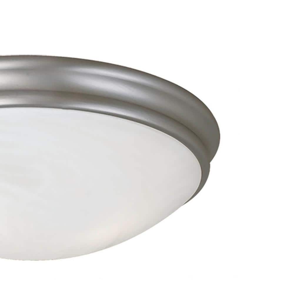 Sleek Satin Nickel 14" Indoor/Outdoor Flush Mount Ceiling Light