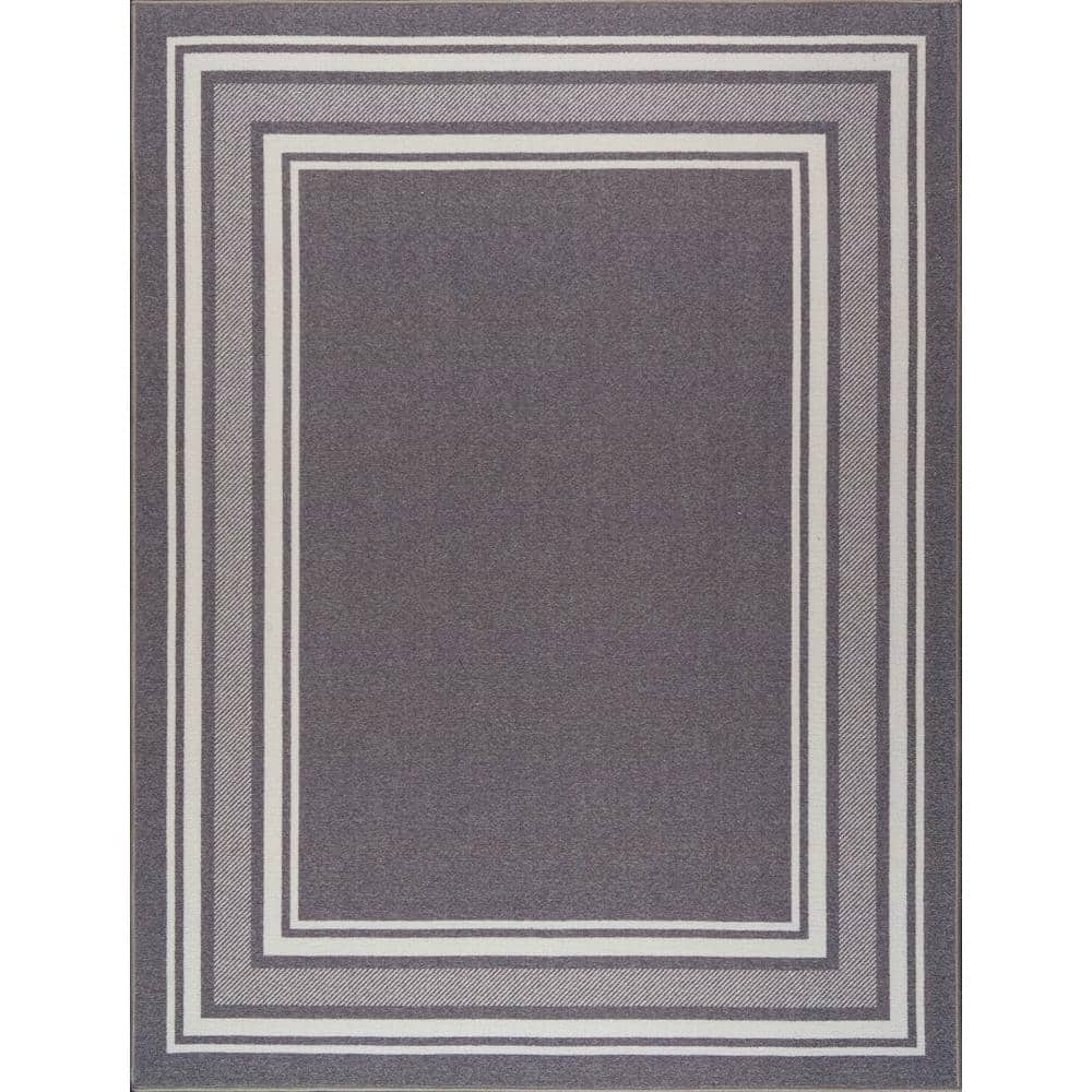  Rubber Backed Area Rug, 39 X 58 inch (fits 3x5 Area), Grey  Striped, Non Slip, Kitchen Rugs and Mats : Home & Kitchen