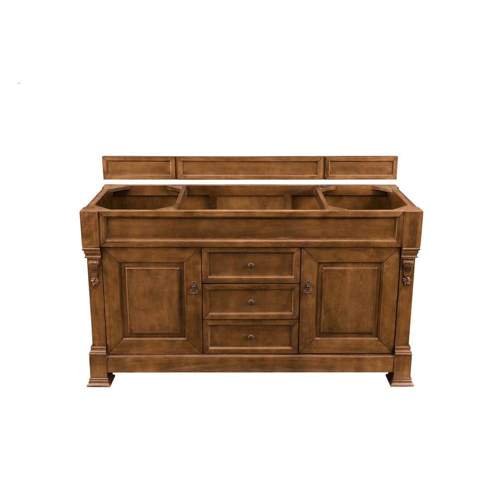 Country Oak 60" Single Freestanding Vanity Base with Light Wood Finish