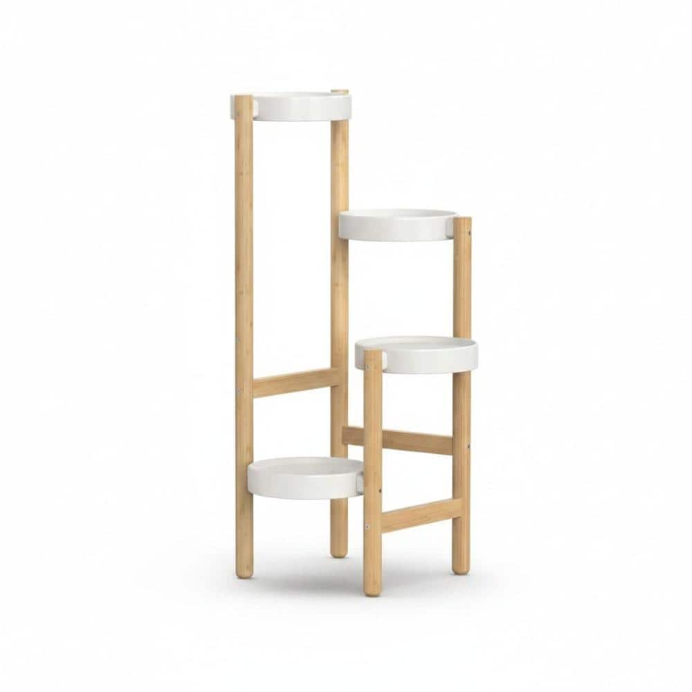 "31.49"" Bamboo 4‑Tier Tall Corner Plant Stand, Indoor Multiple Flower Shelf for Home & Garden" price history on PriceWatchPro