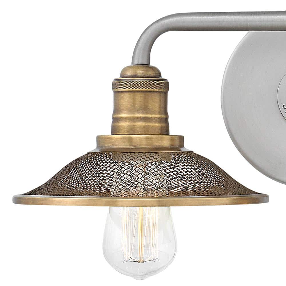 Rigby Antique Nickel 2-Light Mesh Shade Bathroom Vanity Sconce