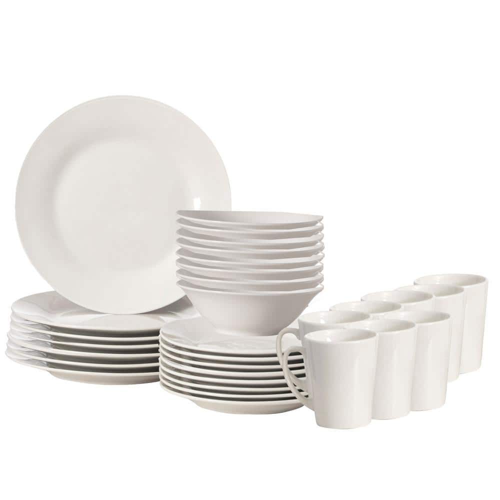 Quickway Imports 32-Piece Ceramic Dinnerware Set for 8-Person