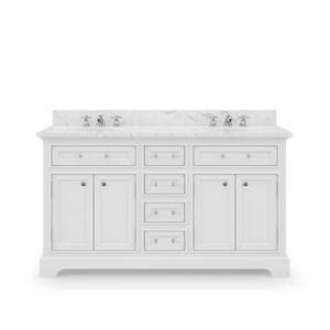 Water Creation 72 in. W x 22 in. D x 34 in. H Bath Vanity in White with ...