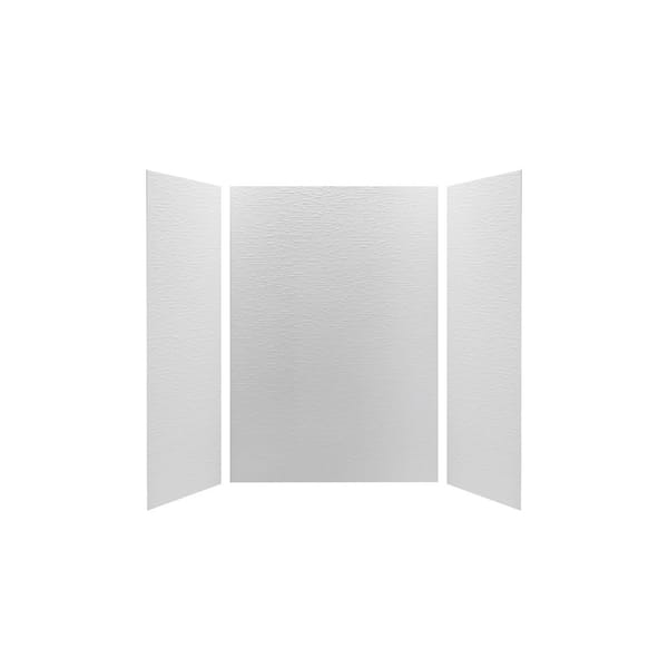Crystal Colors 48 in. x 96 in. 1-Piece Easy Up Adhesive Corner Panel in Crystal White Crystal Colors 48 in. x 96 in. 1-Piece Easy Up Adhesive Corner Panel in Crystal White