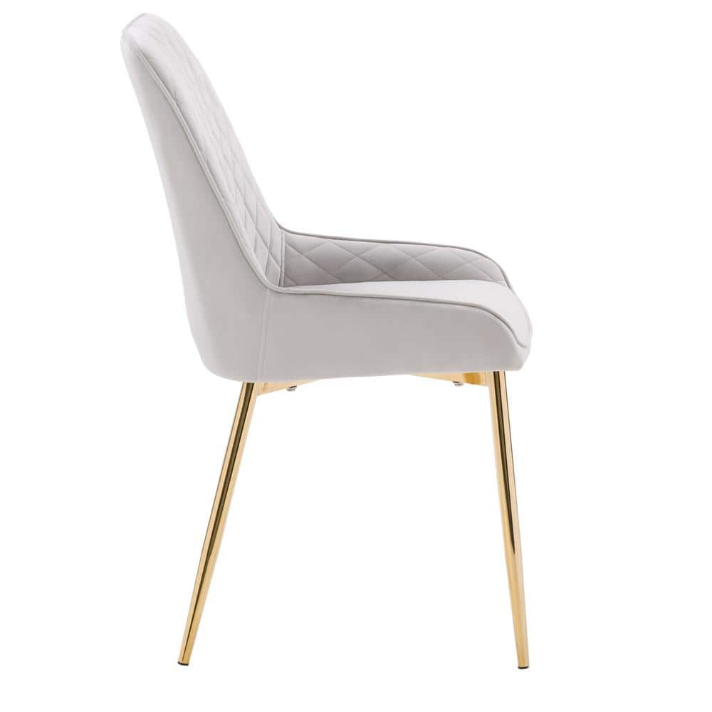Mid-Century Glam Velvet Upholstered Side Chair with Gold Legs