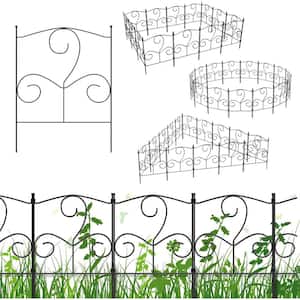 Decorative 16.5 in. H x 10.5 ft. L Metal Garden Fence Panels No Dig Fencing, Animal Barrier Boarder  Rustproof (25-Pack)