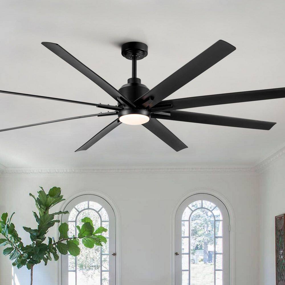 Aero Series 72 in. Smart Indoor Matte Black 3-Blade Ceiling Fan with LED Light with Remote Included, Downrod Mount price history on PriceWatchPro