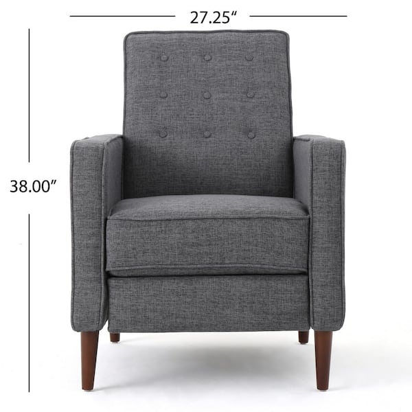 Noble House Deborah 27 in. Grey Polyester Tufted Club Chair