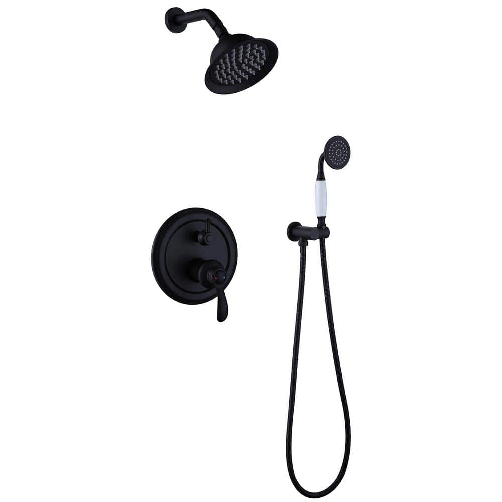 Single Handle 2-Spray Round Shower Faucet 1.8 GPM with High Pressure in Mat