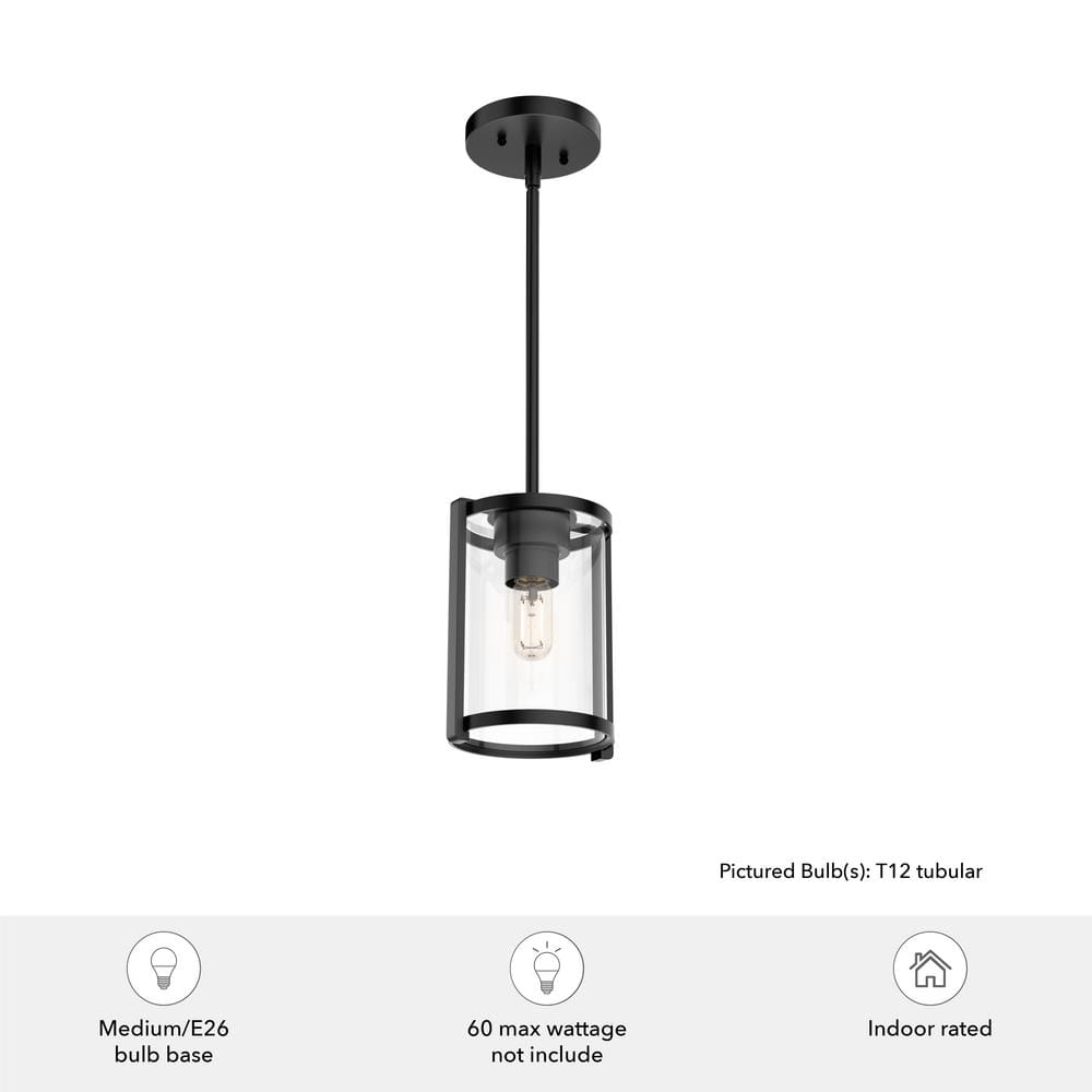 Astwood Matte Black Glass Mini Pendant Light