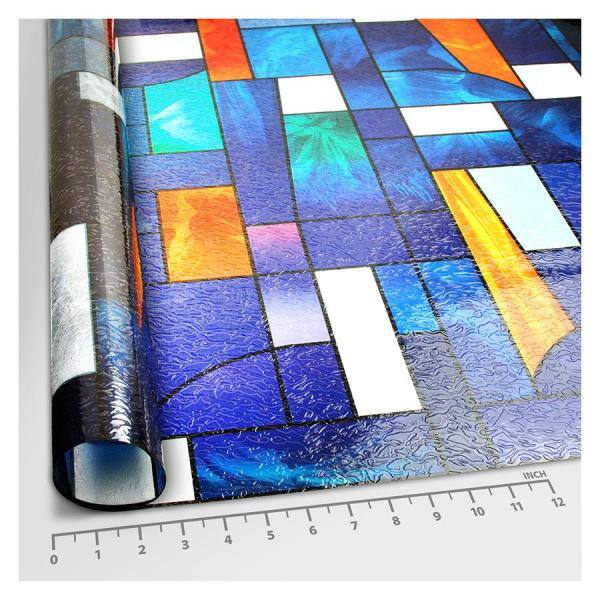 Abstract Stained Glass Decorative Window Film 36" Wide x 10 Ft 