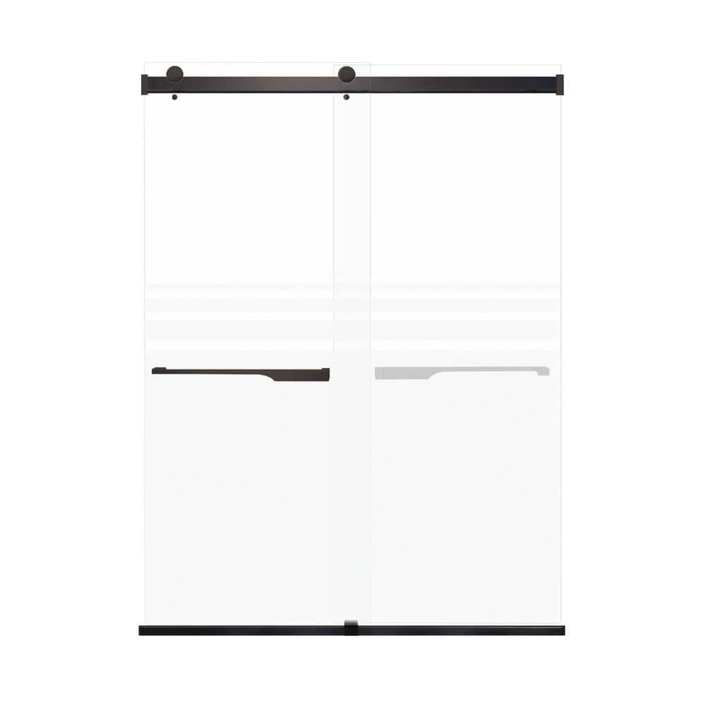 Brianna 60" x 80" Matte Black Frameless Sliding Shower Door