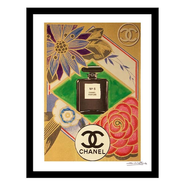 VENICE BEACH Collections Fairchild Paris - Chanel NO5 VGT Floral by Fairchild Paris 1 Piece Framed Graphic Print 18 in. x 14 in.