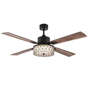 Brooks 52 in. Integrated LED Black Ceiling Fan with Light Kit and Remote Control