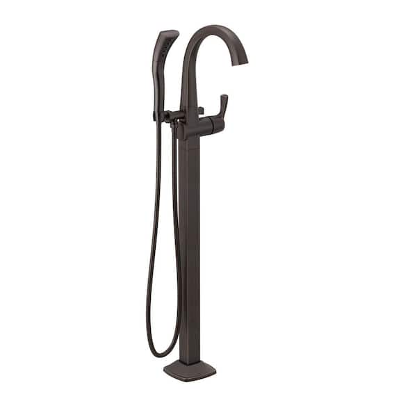 Stryke 1-Handle Floor Mount Tub Filler Trim Kit in Venetian Bronze with Hand Shower (Valve Not Included)