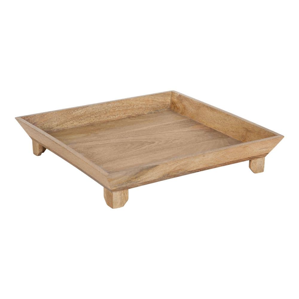 Kate and Laurel Bess 18.00 in. W Rectangle Natural Wood Decorative Tray  222901 - The Home Depot