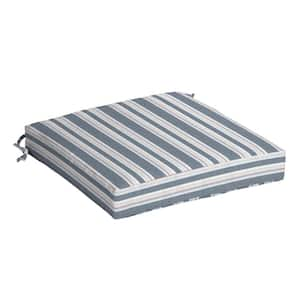 Oceantex 21 in. x 21 in. Ocean Blue Stripe Outdoor Square Seat Cushion