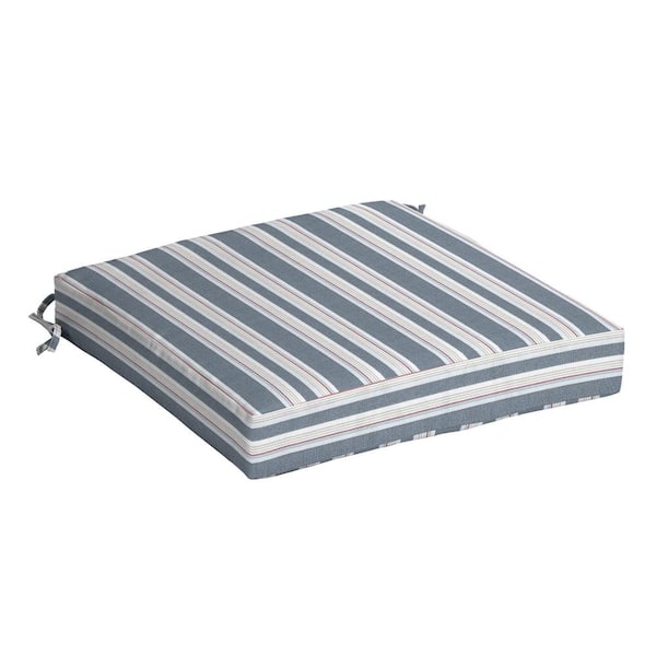 ARDEN SELECTIONS Oceantex 21 in. x 21 in. Ocean Blue Stripe Outdoor Square Seat Cushion