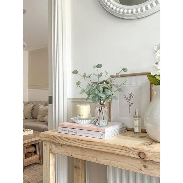 FEQO Eucalyptus kunsttakken met blaadjes, 38 cm, voor bruidsboeket en woondecoratie, 36 stuks, wit
