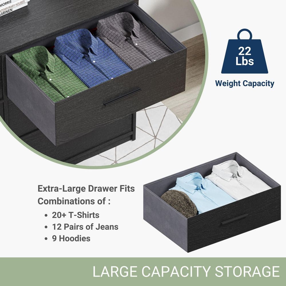 Black 5 Drawer 22.5 in. Wide Dresser - thumbnail 4
