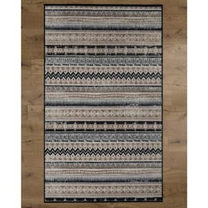 Beige Boho Pattern 3 ft. x 5 ft. Extra Small Bohemian Living Room Area Rug with Nonslip Backing