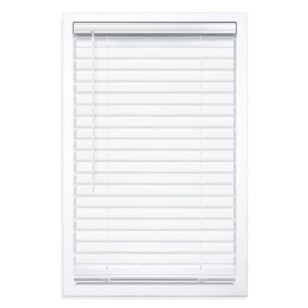 Perfect Lift Window Treatment White Cordless Room Darkening Vinyl Blinds with 2 in. Slats - 68 in. W x 60 in. L