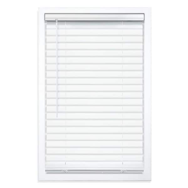 StyleWell White Cordless Room Darkening Premium Vinyl Blinds with 2 in. Slats - 23 in. W x 64 in. L