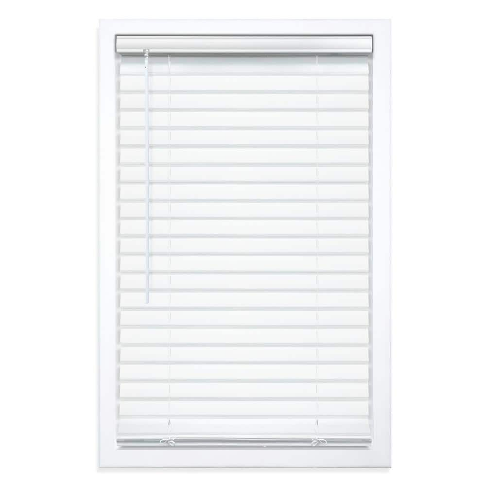 StyleWell 70X64 White 2in Premium Vinyl Blind 68979 The Home Depot   White Stylewell Vinyl Mini Blinds 68979 64 1000 