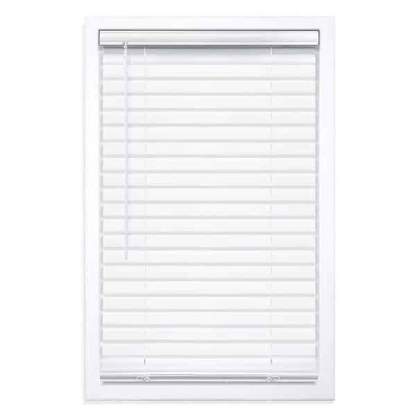 White Cordless Room Darkening Premium Vinyl Blinds with 2 in. Slats - 35 in. W x 72 in. L