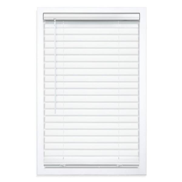 StyleWell White Cordless Room Darkening Vinyl Blinds with 2 in. Slats - 70.5 in. W x 48 in. L