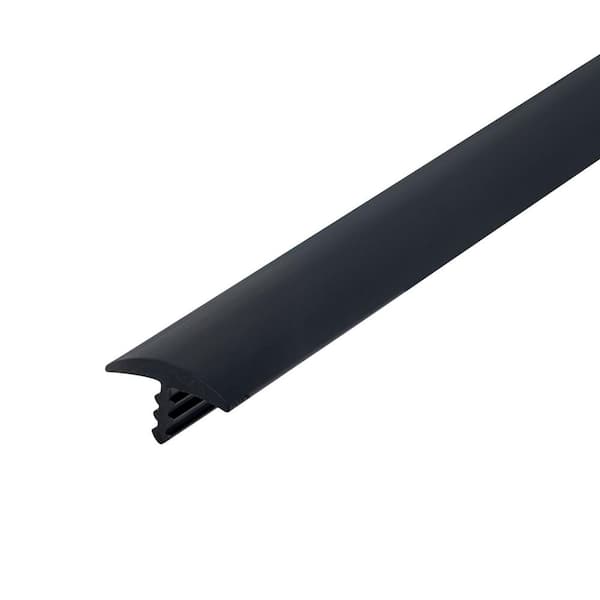 9/16 in. Black Flexible Polyethylene Center Barb Bumper Tee Moulding Edging 25 foot long Coil